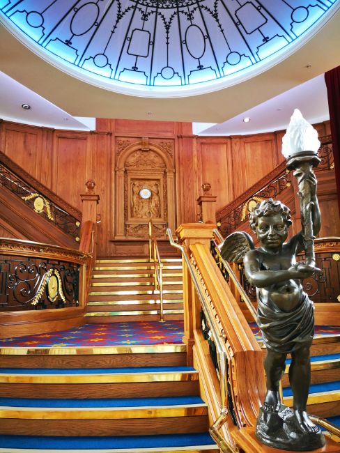 Details of the Grand Staircase in the Titanic Museum